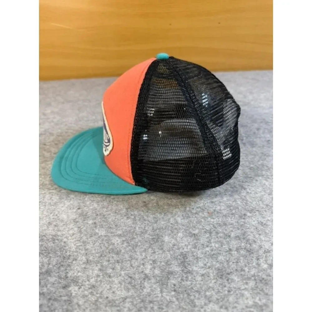 Vans Off The Wall Trucker Hat Coral Turquoise Black Mesh Snapback OS